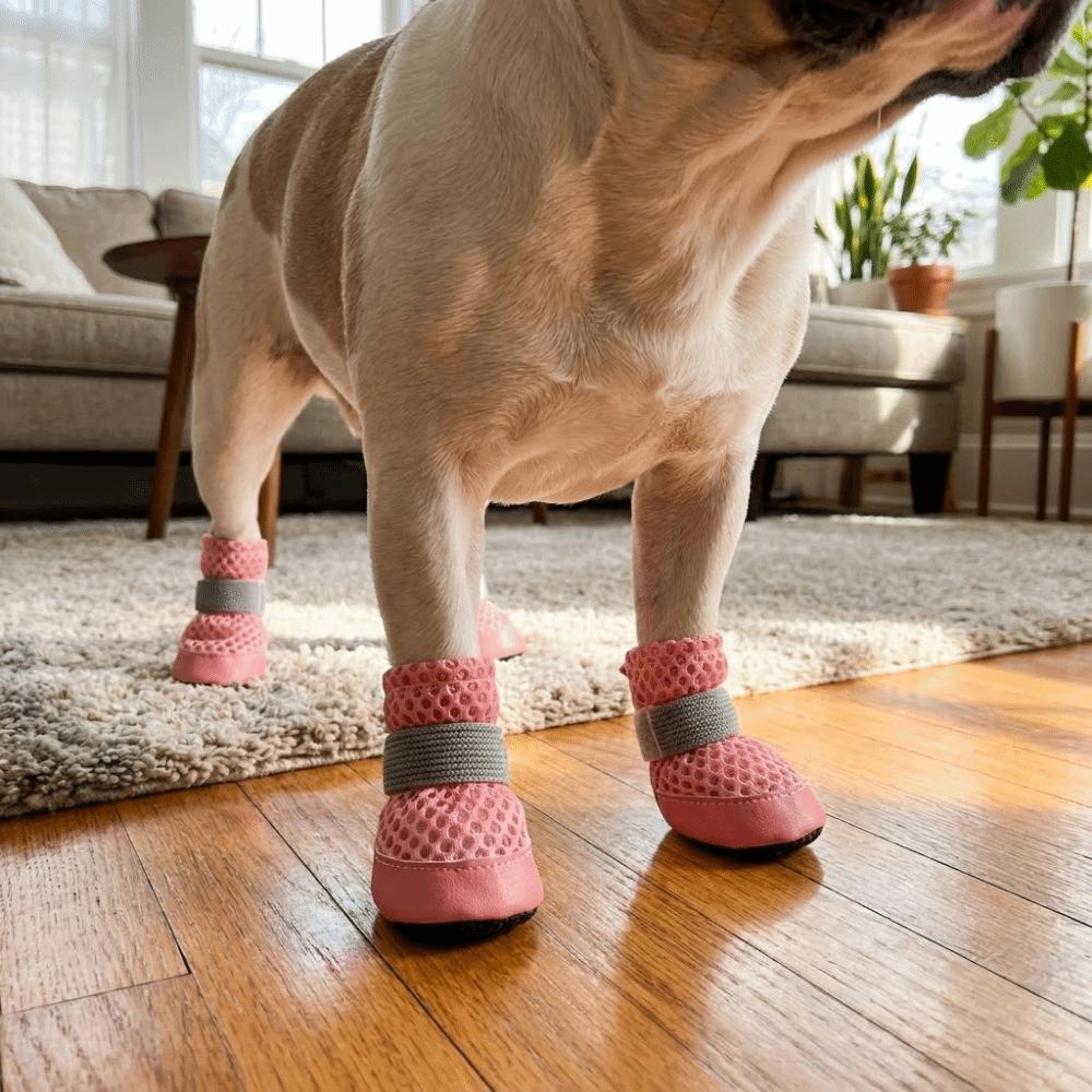 4PCS/SET Wear Resistant Dog Mesh Shoes Breathable Dog Net Shoes For Dogs Cats