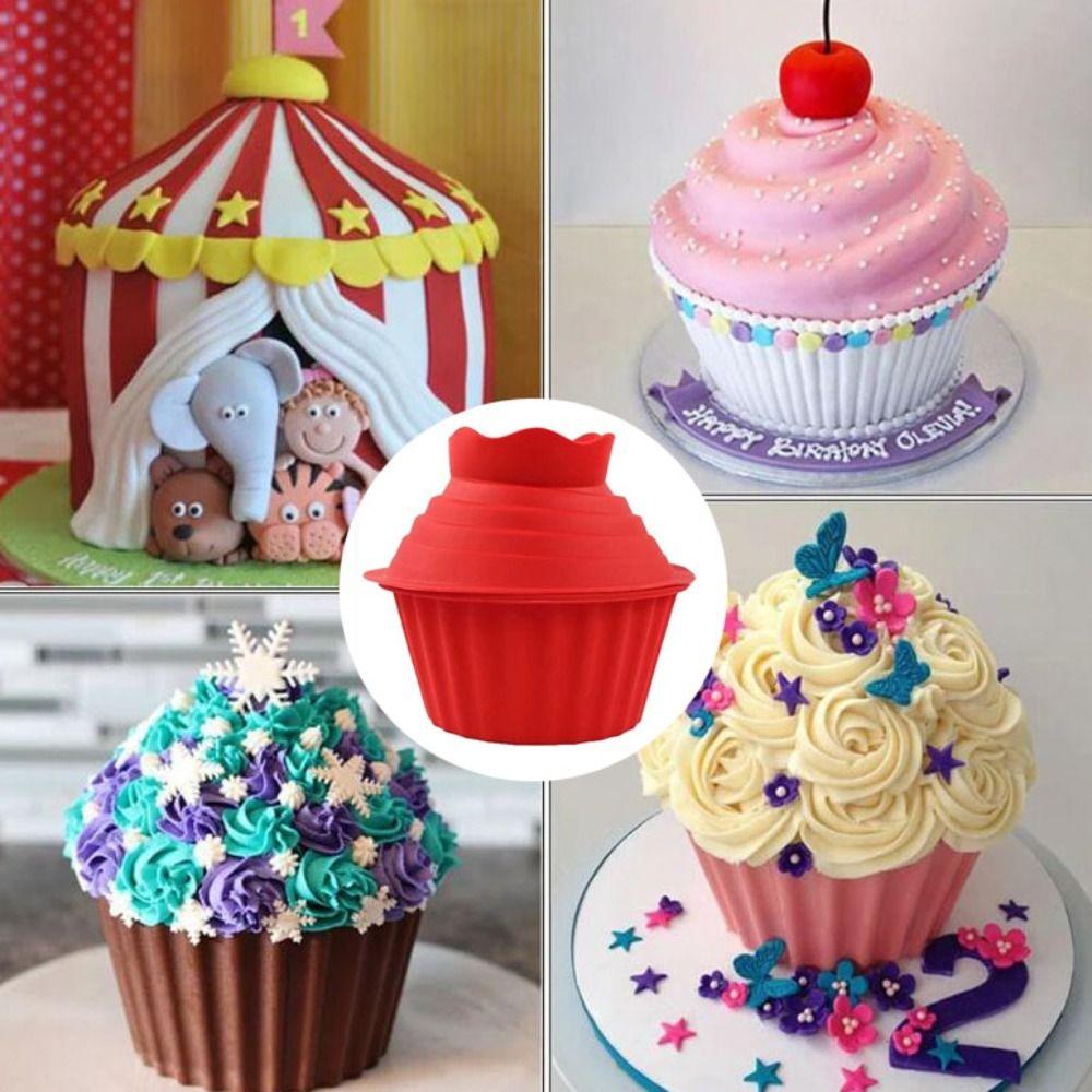 3 шт./набор больших размеров, форма для кексов, красная форма для кексов, инструменты для выпечки, гигантская силиконовая форма для кексов, пекарня