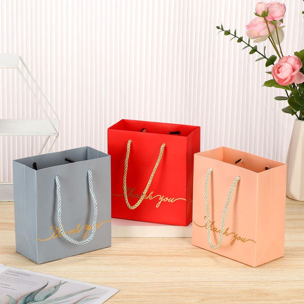 Stamping Thank You Present Decor Gift Boxes Paper Bags Package Bag Handbag