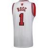 adidas X NBA Collaboration Rose Bulls 1 вышитая футболка Swingman Fan Edition унисекс-майки белого цвета U08972