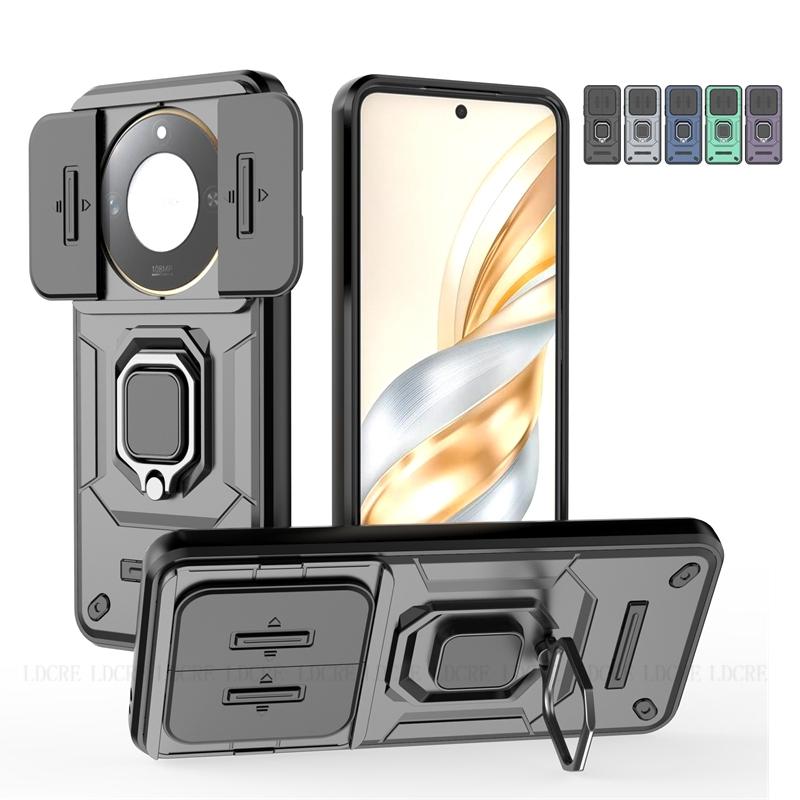 Для Чехол Honor X9C Смарт Чехол Honor X9C Смарт Capas Бампер для телефона Сдвижное Кольцо для объектива Подставка Держатель Fundas Huawei Honor X9C Смарт