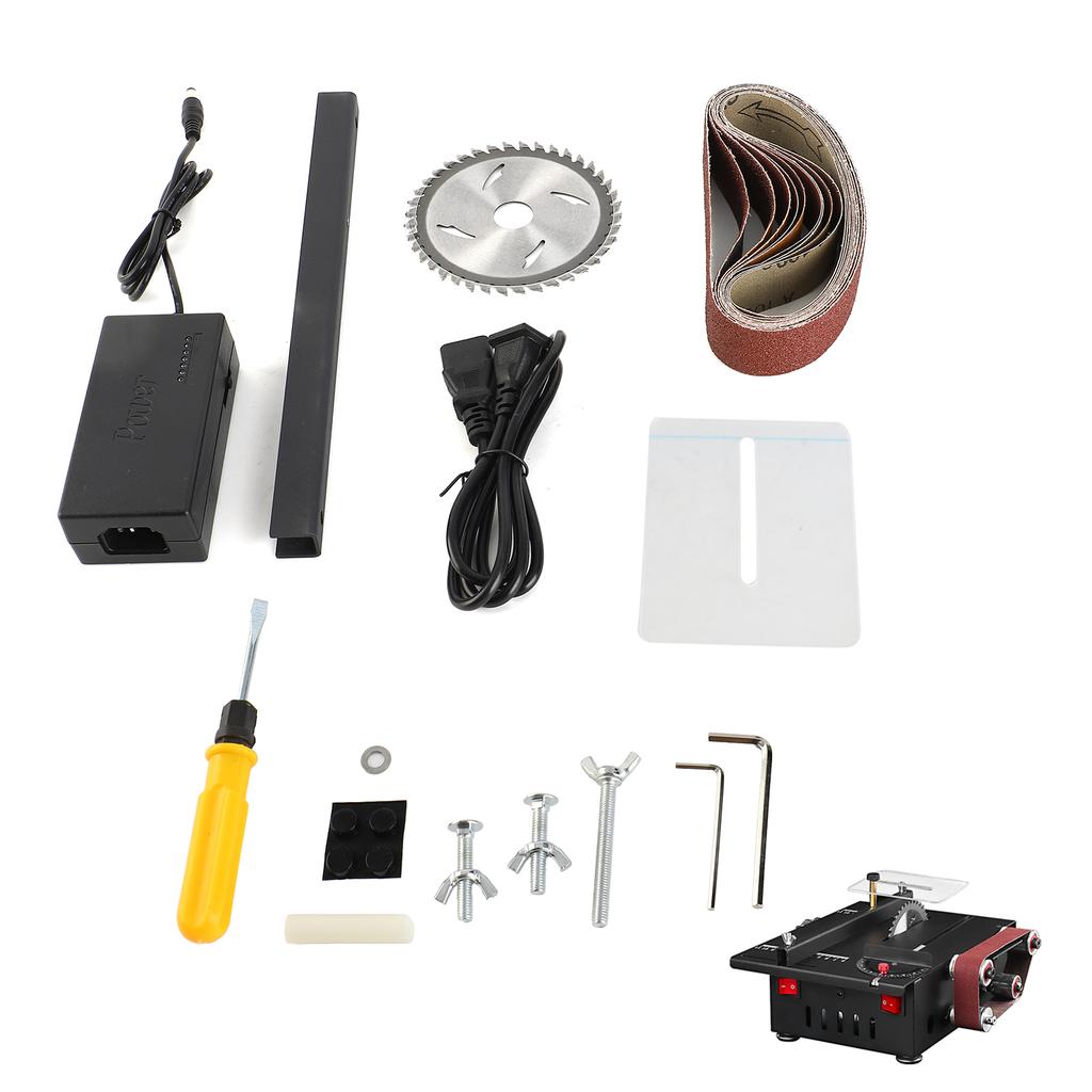Циркулярная пила 200 Вт, мини-настольная пила и ленточный шлифовальный станок, переменная скорость, глубина реза 30 мм для дерева, пластика, камня, металла, нож