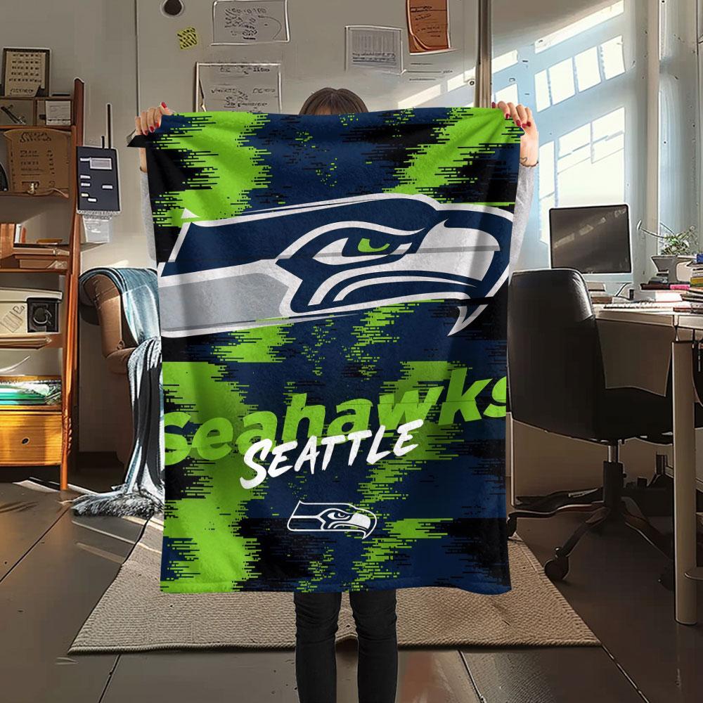 Фланелевое одеяло с принтом Seattle Seahawks, мягкий плед для спальни, дивана, стирающийся, фанатская атрибутика, отличный подарок.