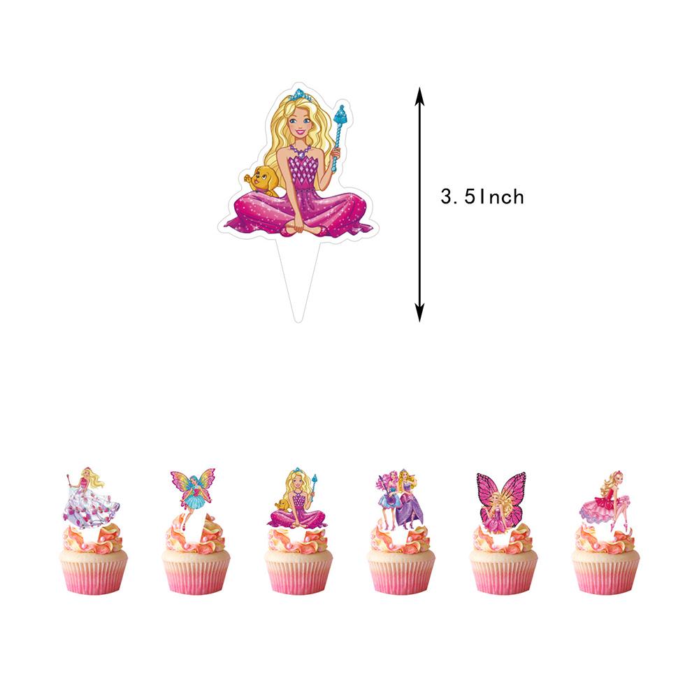32pcs Pink Girl Party Decorations Include Banner Cake Toppers Latex Balloons