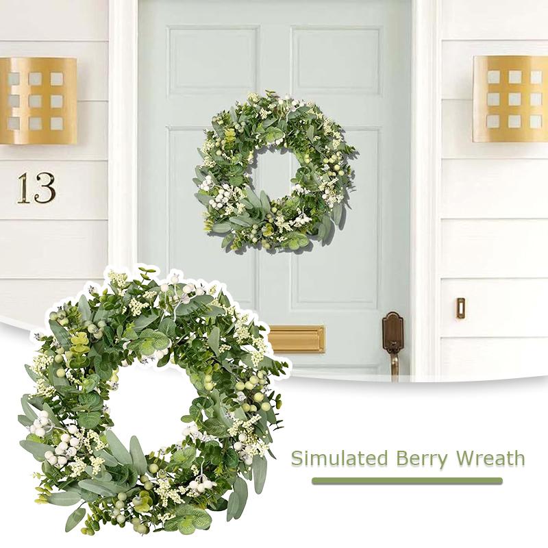 1 шт. Дизайн «Дыхание юности» Для помещений С ягодами Домашний подвесной декор Праздничный декор Искусственный венок из зелени Для улицы 25 см