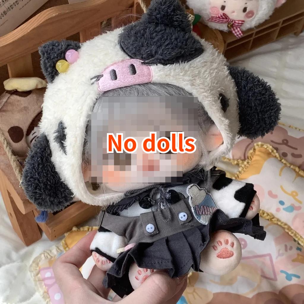 20cm Fashion Doll Cotton Idol Doll Plush Baby Toy Cow Clothes Dress Cute Plush Characters Toys Collection Gifts