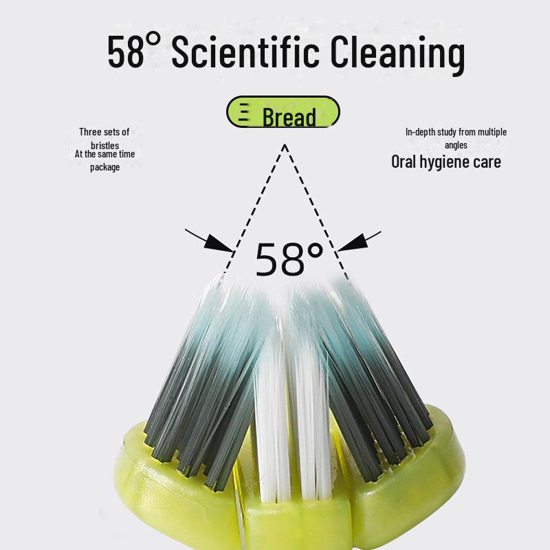 Высококачественная трехсторонняя зубная щетка для взрослых с мягкой щетиной и очистителем языка - Идеально подходит для пар