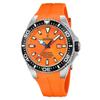 Diver Rubber Strap Orange Dial Quartz F20664-4 200M Men's Watch