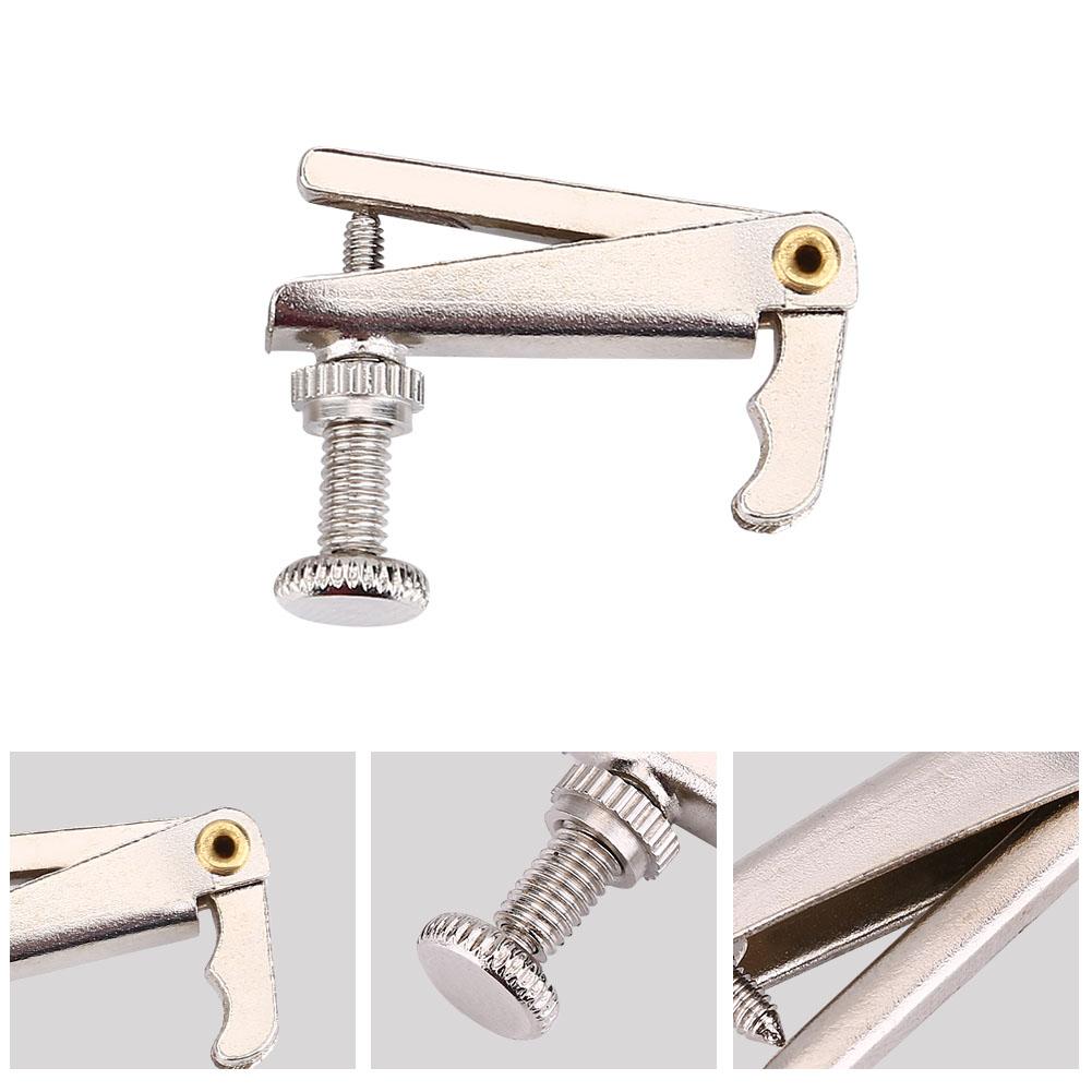 4Pcs Durable Alloy Fine Tuners String Adjusters Replacement Parts for 3 4 4 4 Violin (Silver)