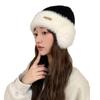 Autumn and Winter Big Head Circumference Knitted Wool Hat In Winter Warmth Thick Plush Hat Versatile Contrasting Ear Protection Cold Hat