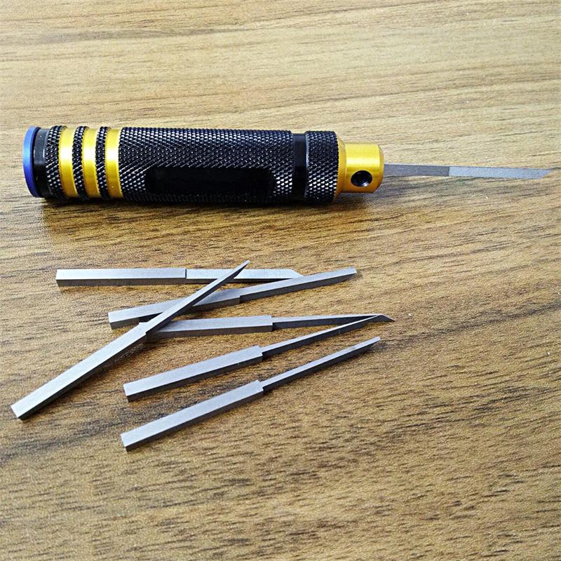 7-in-1 Panel Line Scriber Scribing Tools Carved Chisel For Gundam Gunpla Model Kits Carving Cutting Tool 0.1mm-2.0mm Blades