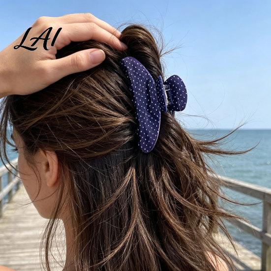 Fashionable Hair Jaw Clips Polka Dot Claw Clip for Women 3.9 Inch Black/White/Red Big Clips Large Geometric Accessory Strong Hold No Slip Thick or