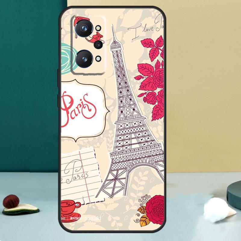 Любовь Париж Эйфелева башня Франция Для Realme GT 7 Pro GT 5 6 6T C67 C61 C55 C53 C51 C21Y C25S C75 10 11 12 13 14 Pro Plus Чехол
