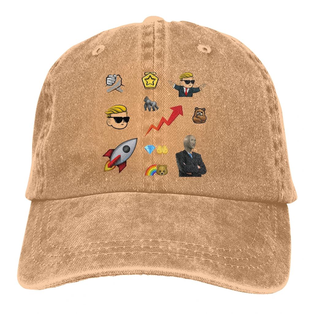 Sticker Pack Sticker Baseball Cap Men WSB WallStreetBets Bitcoin Caps Colors Women Summer Snapback Caps