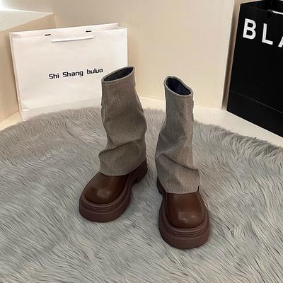 Ретро короткие ботинки на толстой подошве, модный дизайн, ботинки-трубы, ощущение современности, женские ботинки Мартин на небольшой платформе