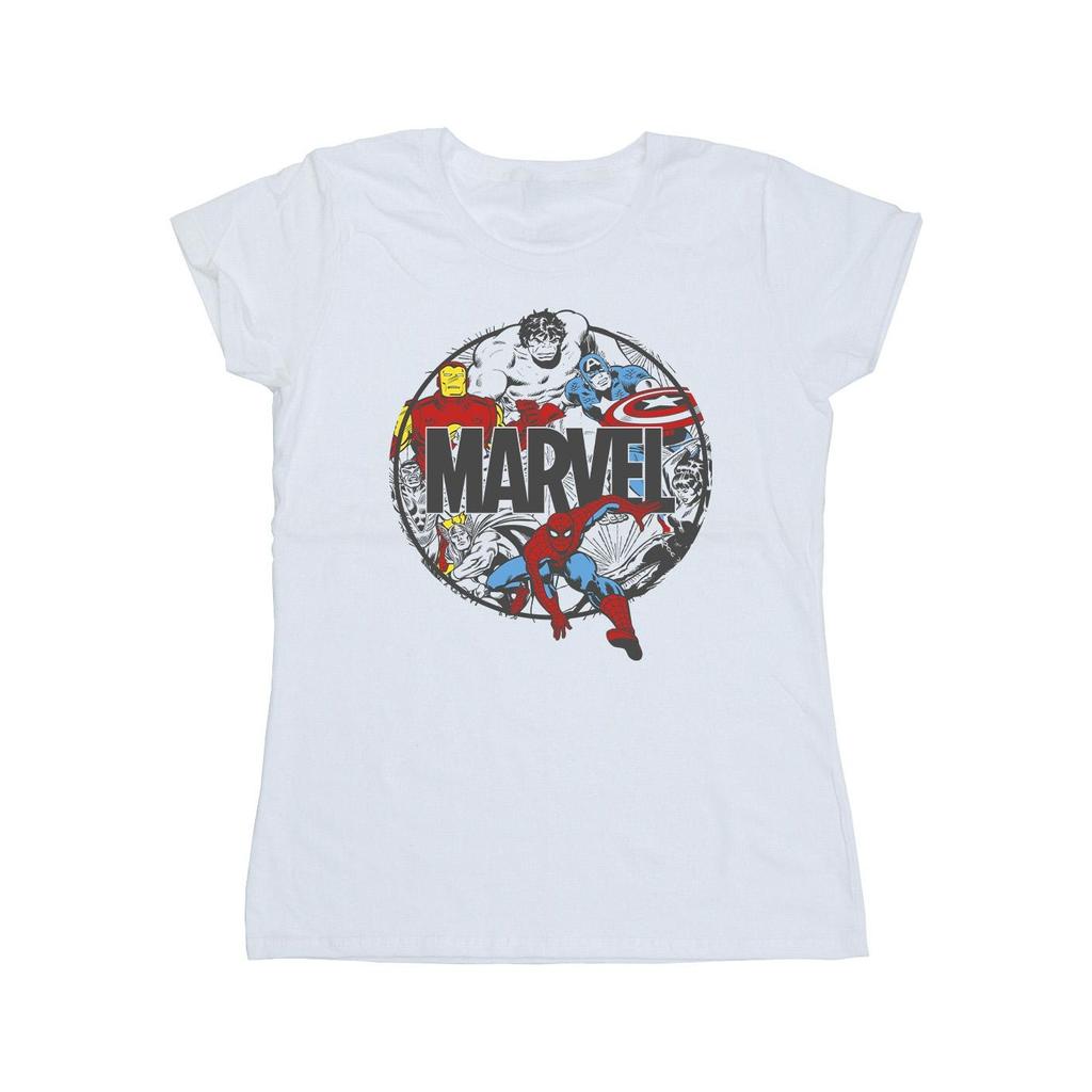 Marvel Womens/Ladies Comics Character Circle Cotton T-Shirt
