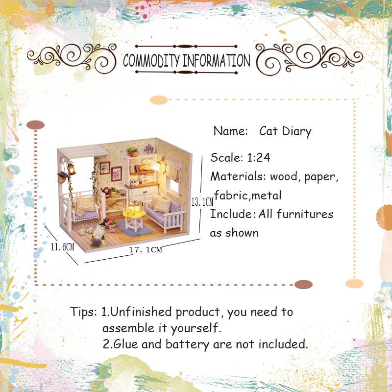 DIY миниатюрные 3D деревянные миниатюры кукольный домик игрушки для детей подарки на день рождения дом Китти Дневник