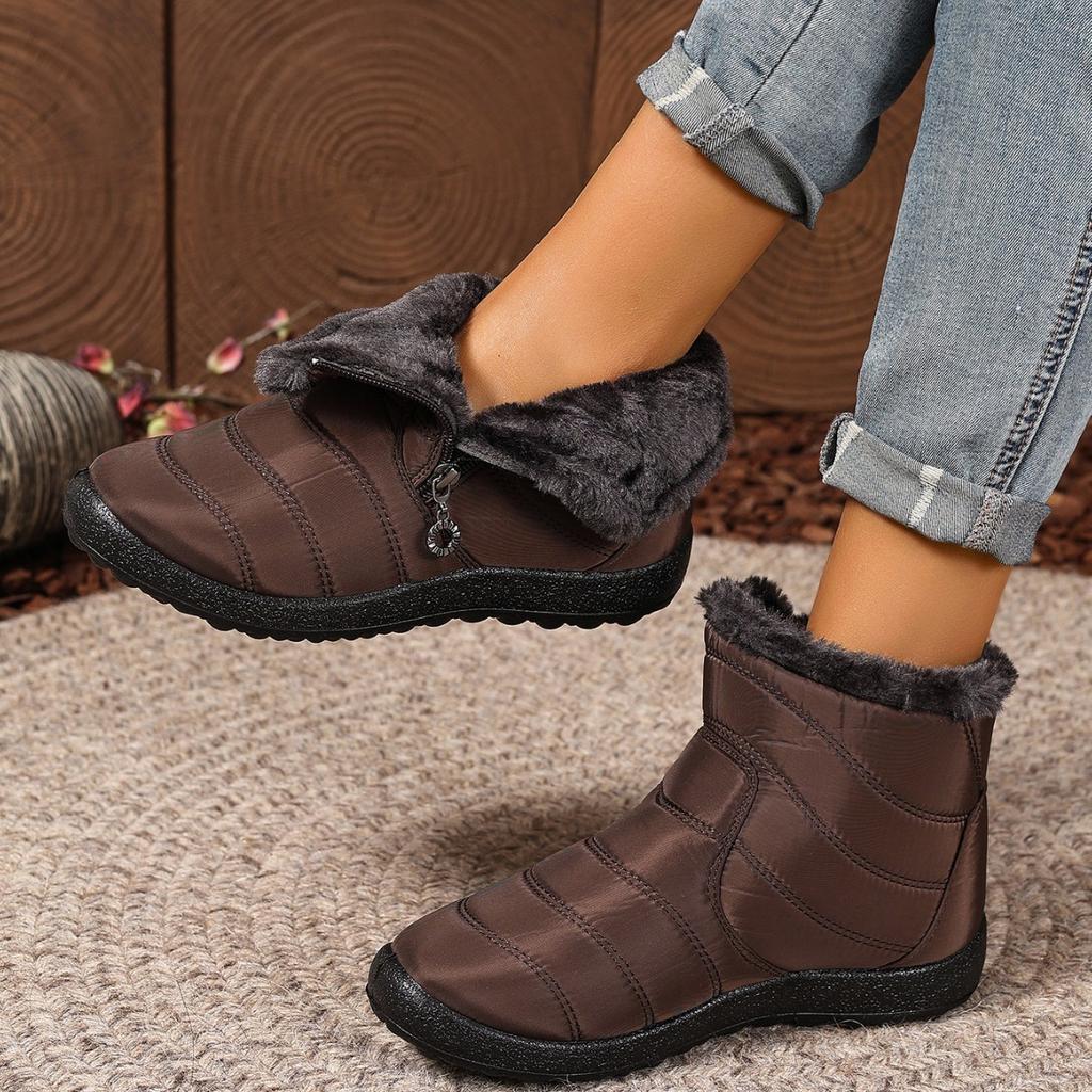 Women's Boots Winter New Thick-soled Lightweight Velvet Waterproof Women's Shoes Side Zipper High-top Snow Boots