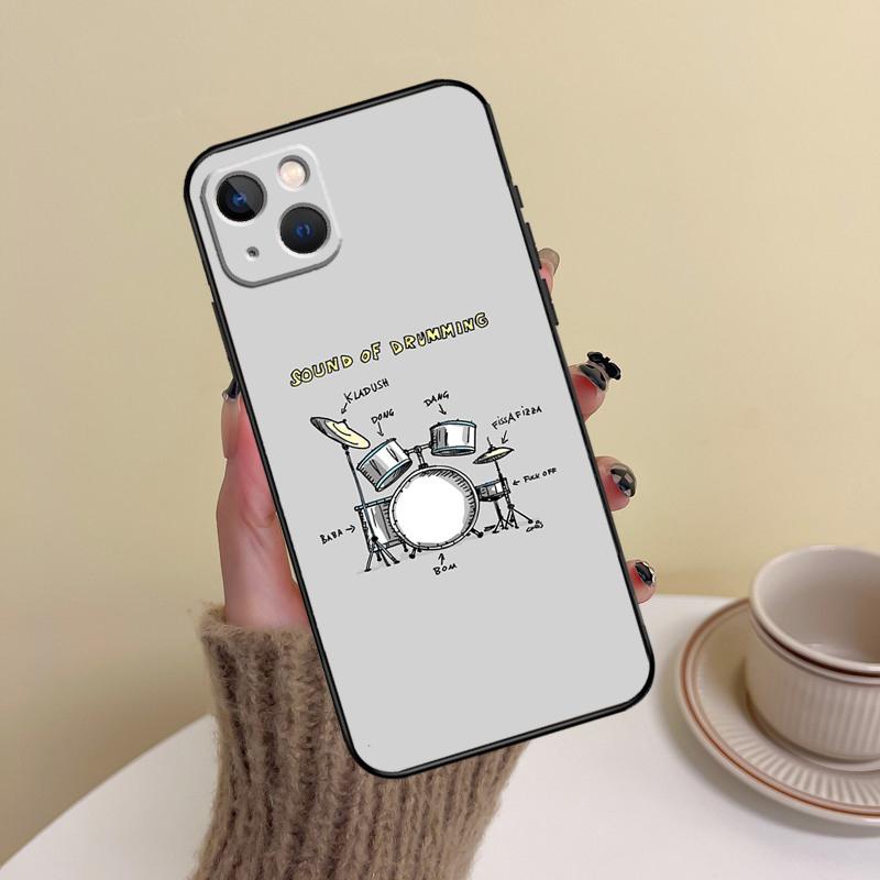 Чехол для телефона с изображением музыкального инструмента Барабан Для iPhone 17 Pro Max 14 13 12 11 15 16 Pro Max mini Plus 16e 17 Air Cover Funda