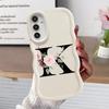 Чехол-буквы с цветами для Samsung Galaxy A14 A52 A11 A16 A21s A12 A13 A15 Мягкий чехол для телефона A06 A33 A04 A23 A22 A03 A05 A53