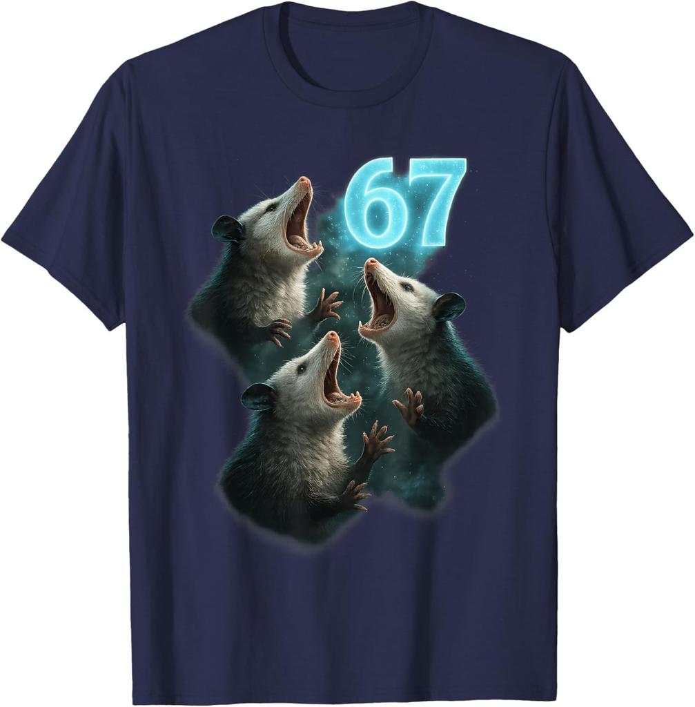 67 Meme Possum Howling at The Moon Six Seven Brainrot Unisex T-Shirt