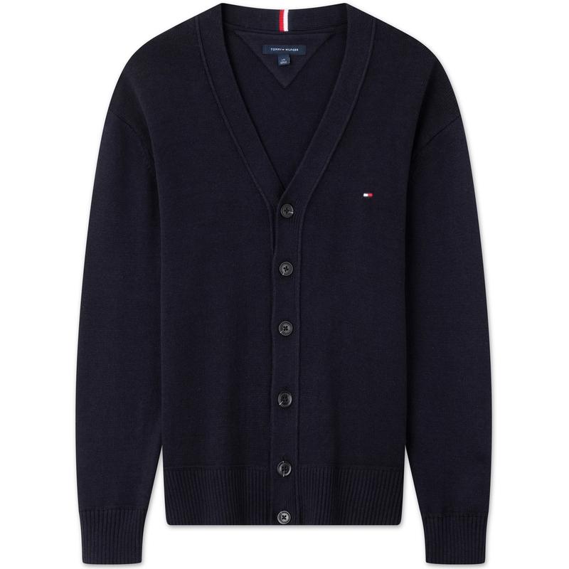 Tommy Hilfiger Мужской вязаный кардиган со средней плотностью и V-образным вырезом 78JA017