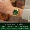 Citizen Механические часы с датой CITIZEN COLLECTION TSUYOSA 40 мм с автоподзаводом, на металлическом браслете, в зелено-золотом цвете, мужской дисплей,