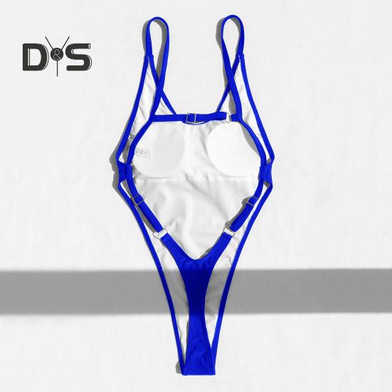 Женский сексуальный монокини с V-образным вырезом без рукавов купальник с открытой спиной, подчеркивающий фигуру, цельный бикини