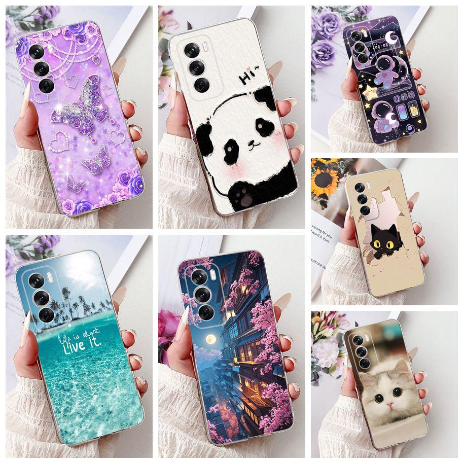 For OPPO Reno12 Pro 5G Case CPH2629 Cover Transparent Silicone Fashion Butterfly Soft Case For Reno 12 CPH2625 Reno 12Pro Fundas