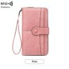 Women Wallets RFID Blocking Buckle Closure Minimalist Long Wallet - Clutch Purse Coin Pouch Card Holder