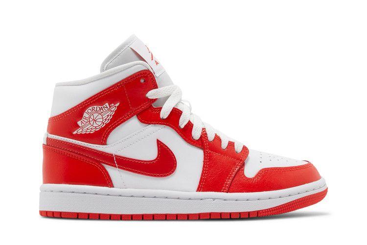 Women's Sneakers Nike Jordan 1 Mid Syracuse (Women's) White/White/Habanero Red