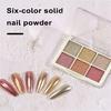 1 набор блестящих пудр для ногтей DIY 6 цветов светящийся твердый пигмент для ногтей порошок