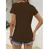 GMXIA Spring Summer Fashion Round Neck Hollow Short Sleeve Round Neck T-shirt Top Woman