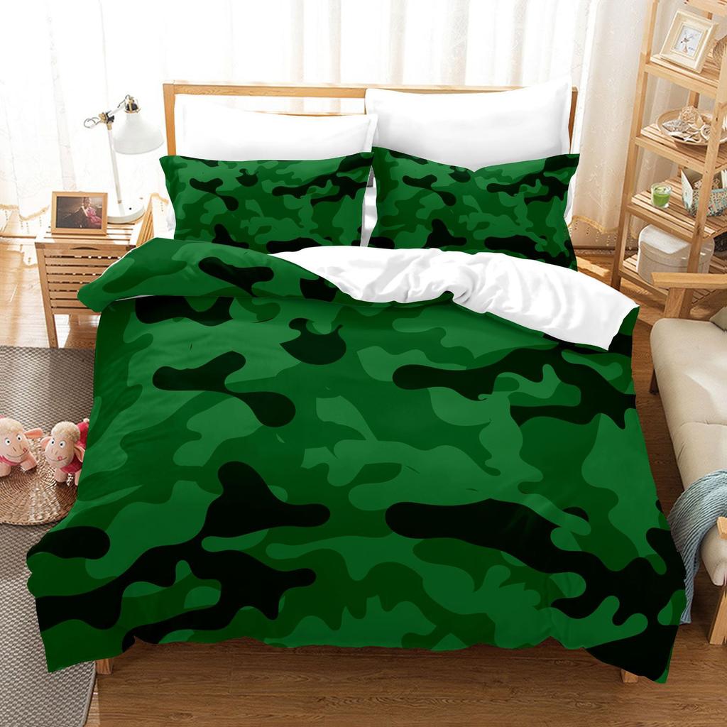 Military Camouflage Series Camouflage Color Three-Piece Quilt Cover