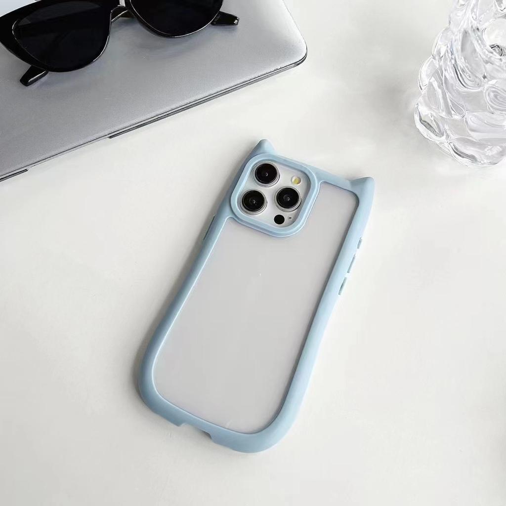 Креативный чехол для мобильного телефона iPhone 16 с кошачьими ушками Прозрачный Подходит для Apple 15 ProMax Противоударный 14 Защитный чехол Пара