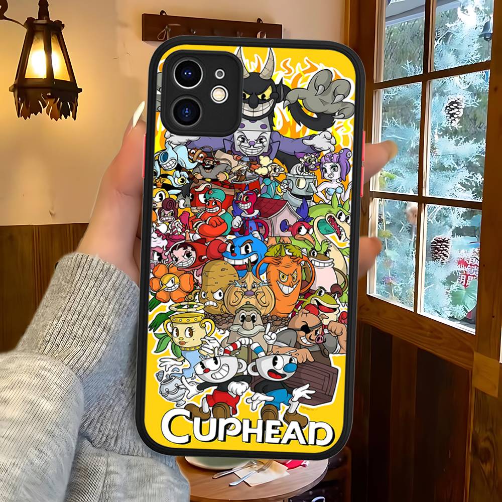 Чехол для телефона C-Cuphead Classic Game для iPhone 16 15 14 13 12 11 Pro Max XS Max X Plus Матовый ударопрочный чехол
