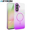 KEYSION Luxury Gradient Glitter Magnetic Phone Case for Samsung Galaxy A56 5G A36 A26 A16 Transparent Hard PC Shockproof Cover