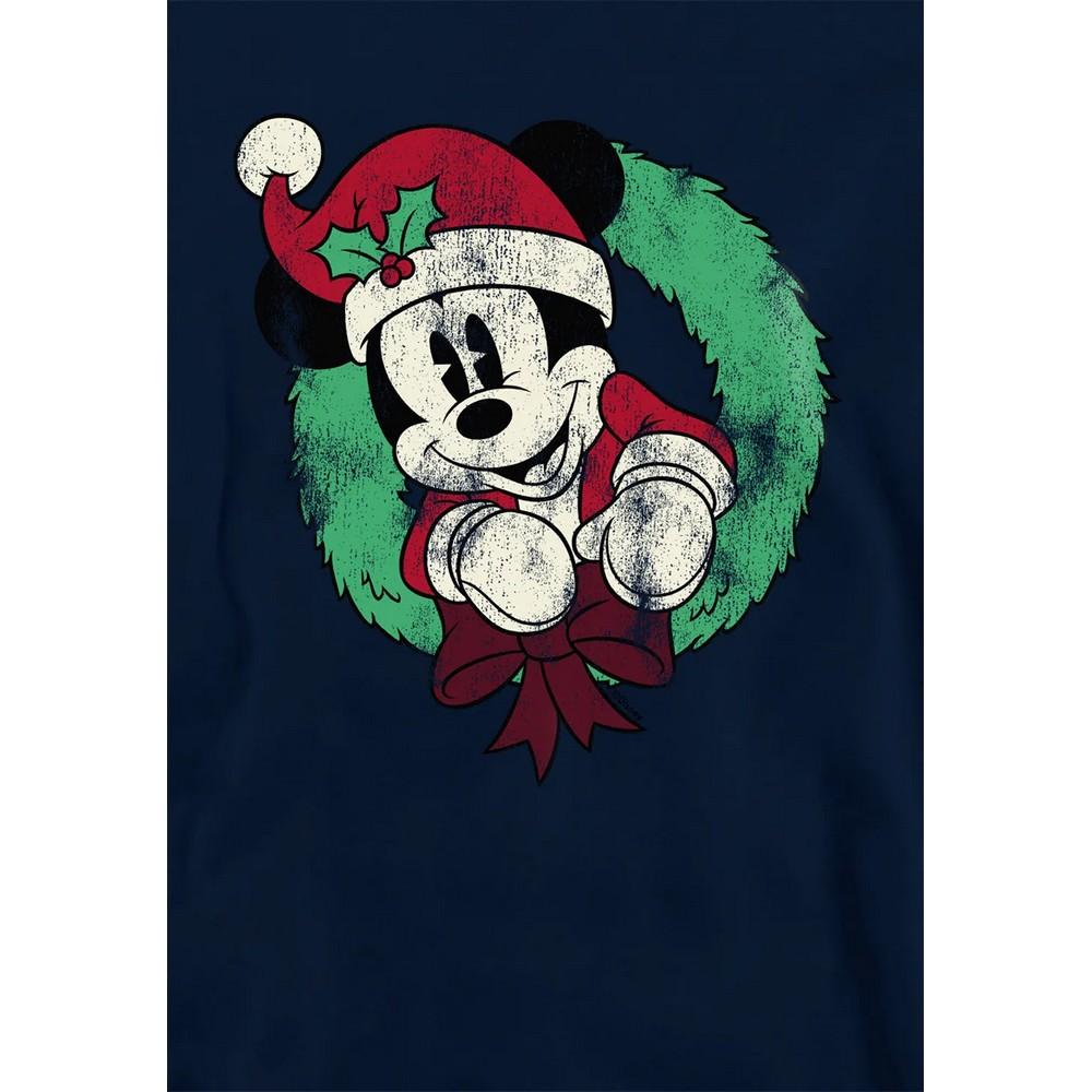 Mickey Mouse Childrens/Kids Vintage Wreath Christmas Hoodie
