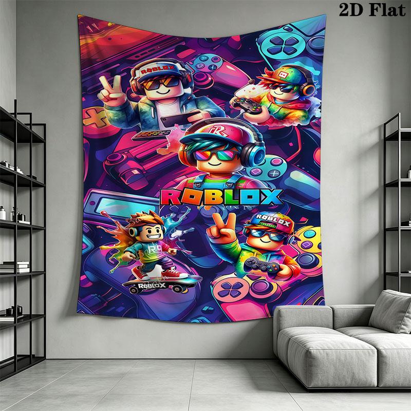 Roblox Poster Wall Hanging Printed Fabric Blanket Decorative Tapestries for Bedroom Living Room Home Decor