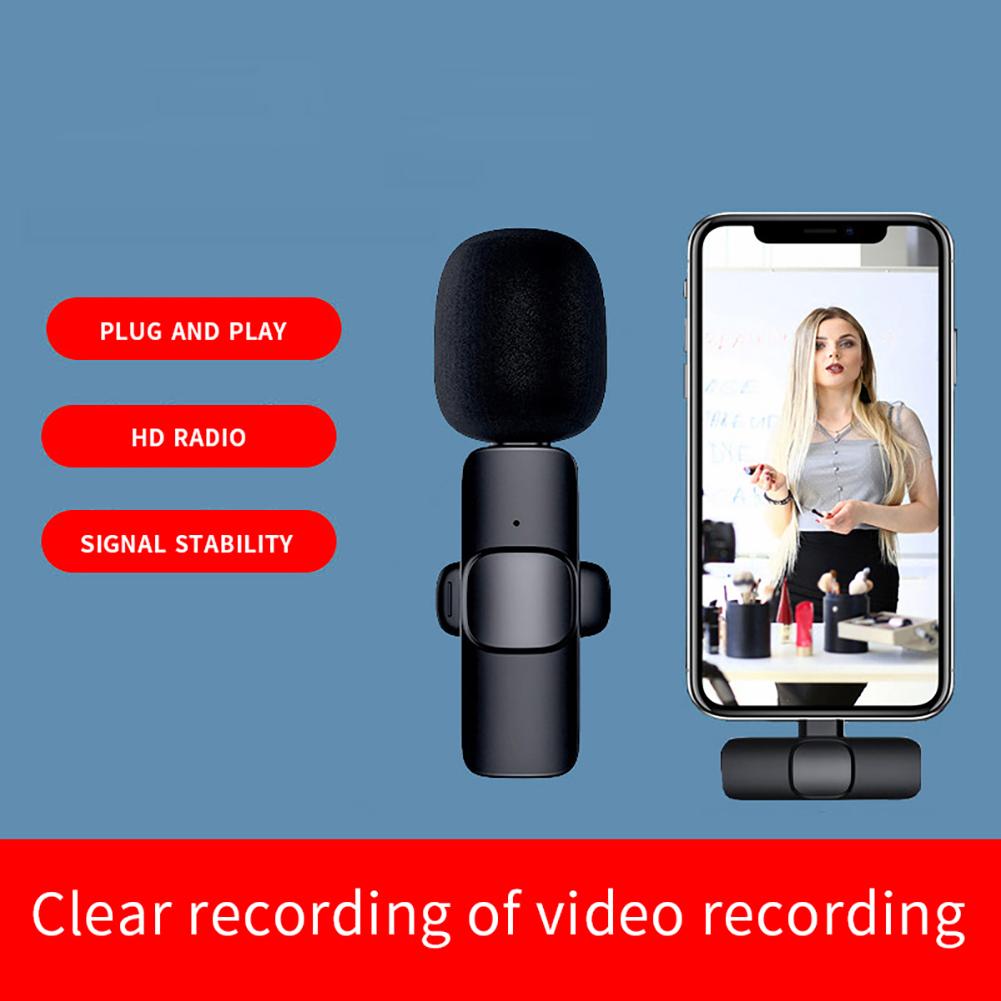Обновлено (Plug-Play) Беспроводной петличный микрофон для iPhone iPad, записи, YouTube, Facebook, прямой трансляции, видеоблога, беспроводной микрофон с автоматической синхронизацией