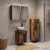 Bathroom Furniture Set 4 pcs Reclaimed Wood Engineered Wood and Glass