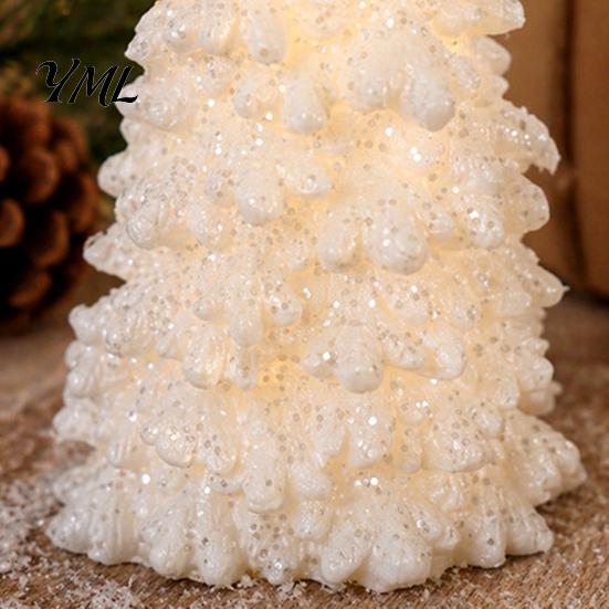 Winter Scene Table Lamp Christmas Tree Night Light with Snow Effect, Battery Operated LED Pine Indoor Window Party Lighting Lamp, Modern Style