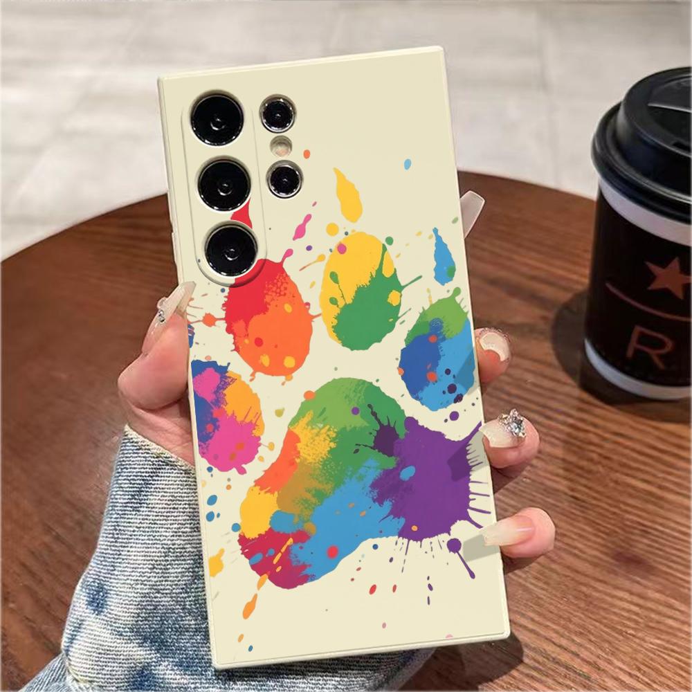 Красочный отпечаток лапы Для Samsung Galaxy S25 S24 Ultra S23 S22 S21 S20 FE Plus Note 10 20 Lite Защитный чехол из ТПУ