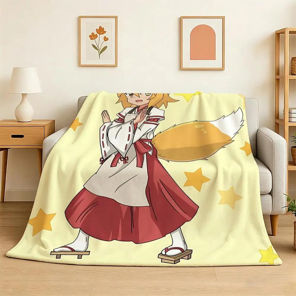 The Helpful Fox Senko San Cartoon Throw 240g Flannel Blanket Lightweight Soft Skin-friendly Summer Thin Throw Blanket