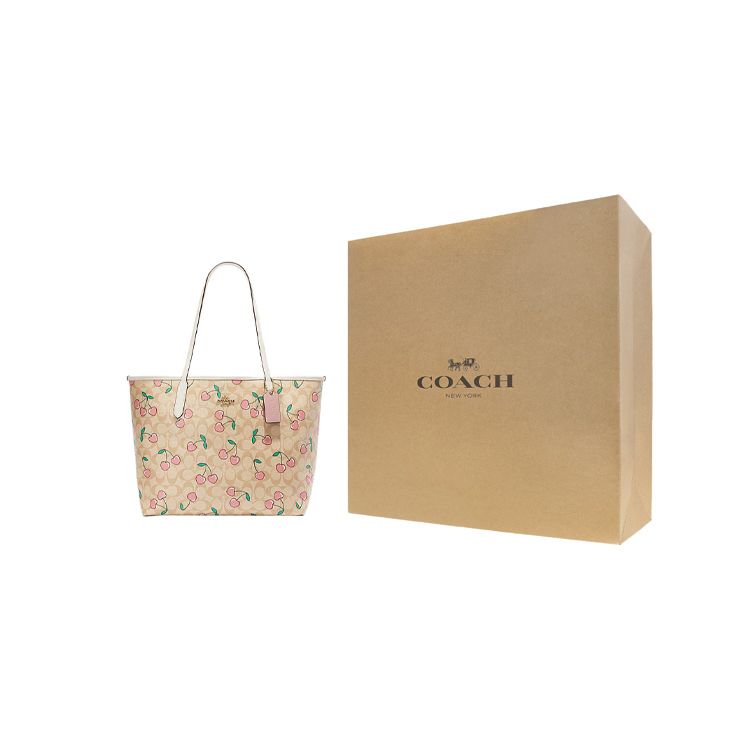 Coach City 33 Classic Monogram Buckle Closure Tote Bag Women tote bags Khaki CF444-IMOT4