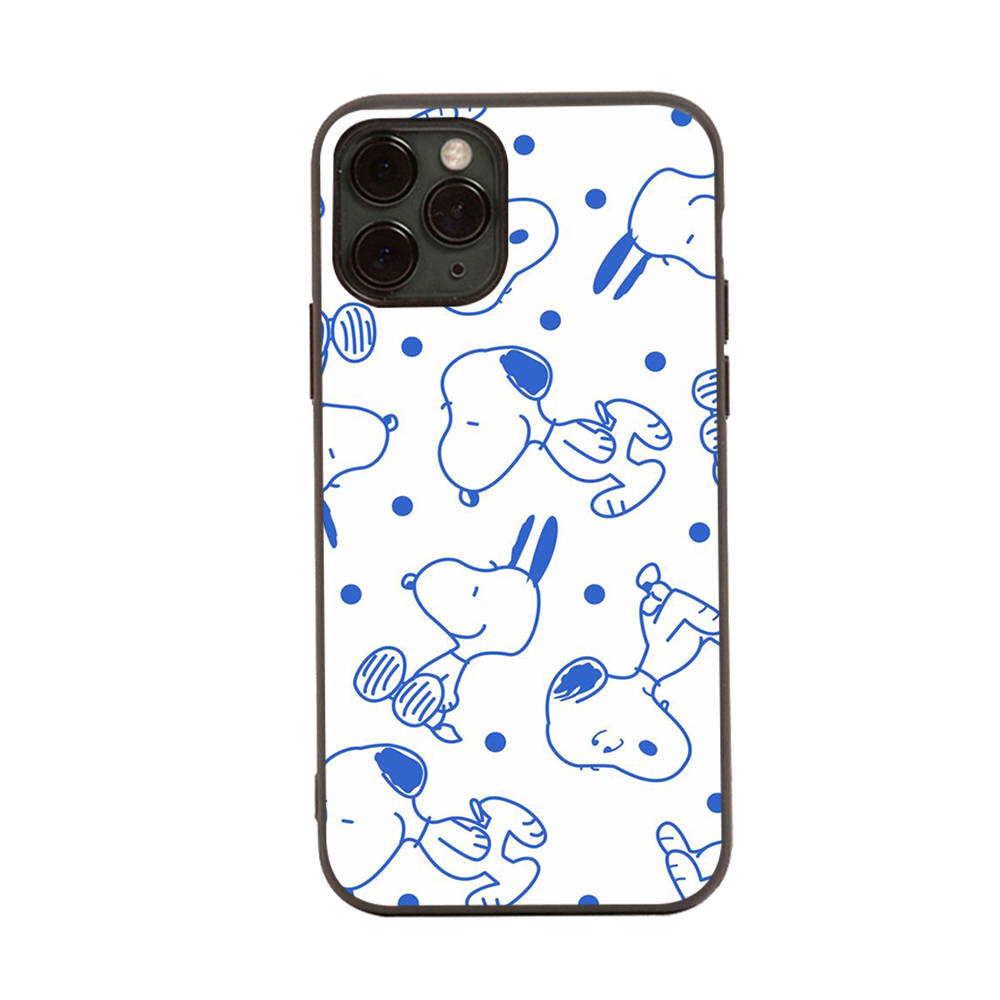 SM16 Snoopy Black Sofe Case for Samsung Note 20 Lite S24 Ultra S23 A03 A05 A06 A11 A71 A15 A16 A13 A24 A25 A33 A52 A53 A50 M55 M35 Plus