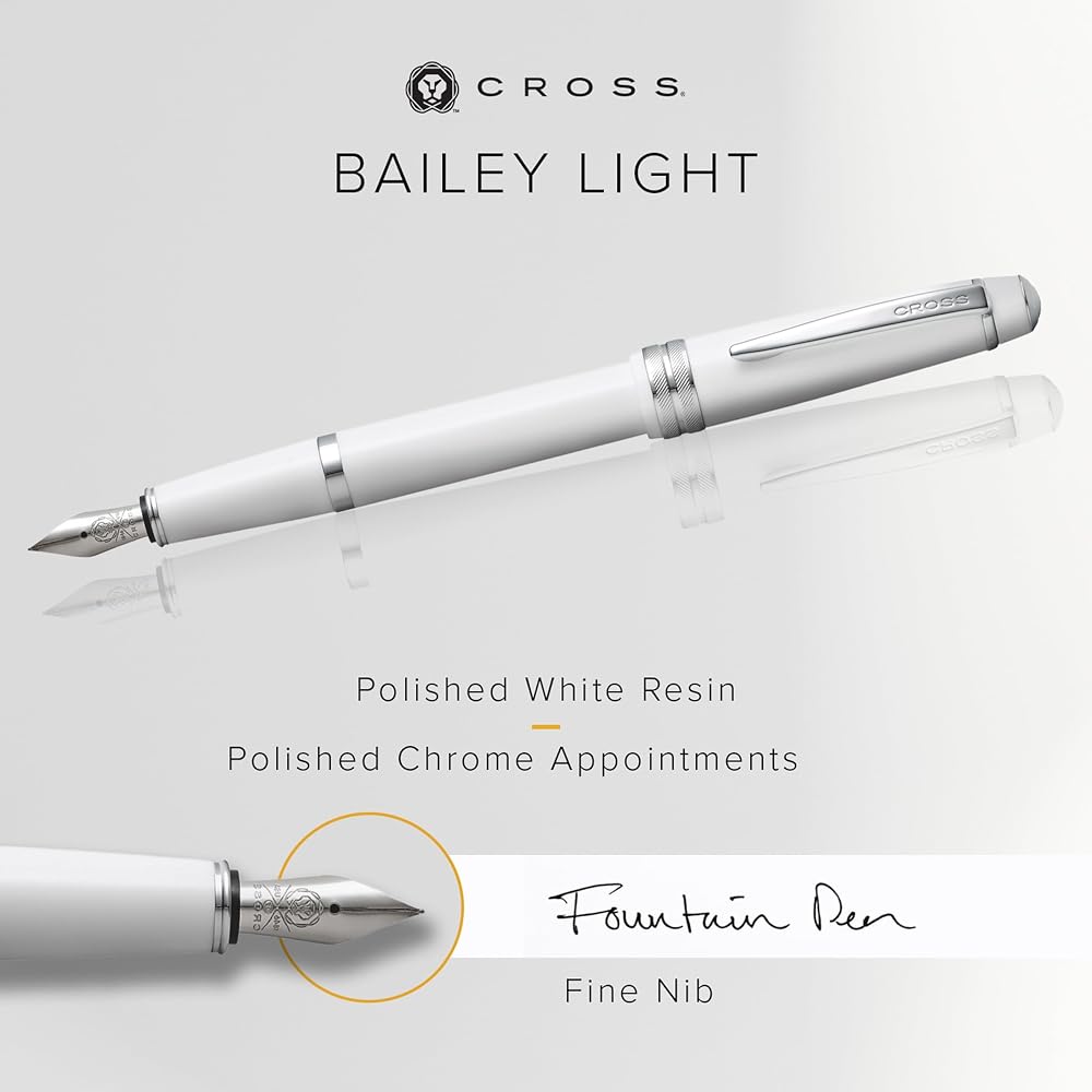 Кросс NAT0746-2FS Cross Bailey Light Белая перьевая ручка F