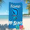 Customizable personalized beach towels MrBeast logo themed designs.Suitable for the beach, yoga, sports;ideal as beach accessories