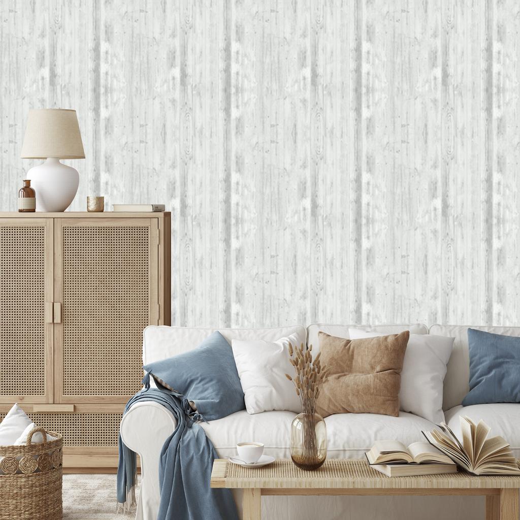 Wallpaper Fashionable light vertical wooden boards for living room and bedroom 50x1000