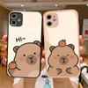 Мультяшный чехол для телефона с капибарой для IPhone 16 15 14 X XR XS 7 8 Plus 11 12 13 Pro MAX 13mini Матовый противоударный чехол